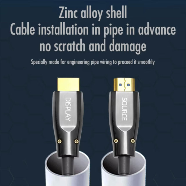 Premium Fiber Optic HDMI 2.1 Cable (AOC) – HDMI A to A,Armored Cable construction, 8K@60Hz, 4K@120Hz,