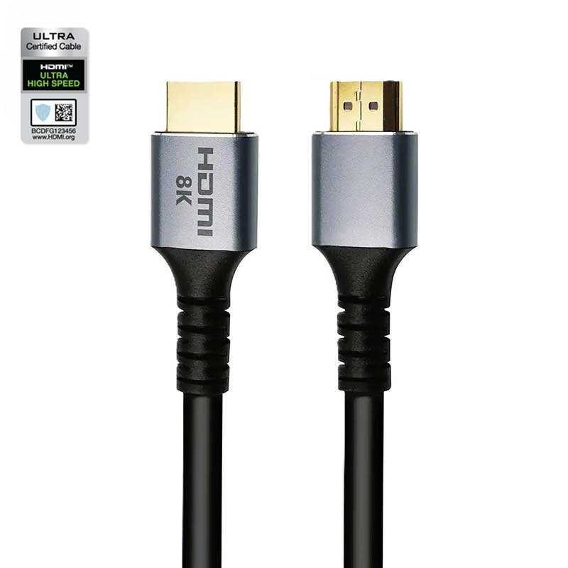 Certified HDMI 2.1 Cable with Aluminum Shell - High-Performance, Durable, and Long Tail Connector for 8K@60Hz, 4K@120Hz, 48Gbps Bandwidth