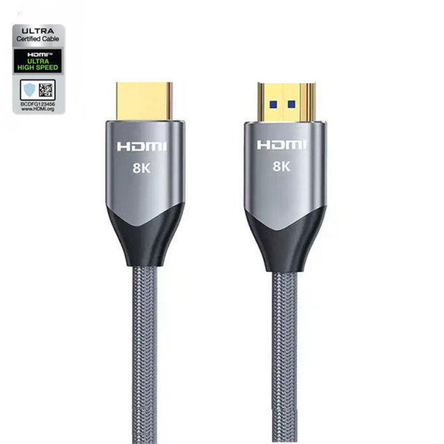 Certified HDMI 2.1 Cable with Aluminum Shell,Nylon sleeve - Ultra HD 8K@60Hz, 4K@120Hz, 48Gbps Bandwidth for Home Theater, Gaming, and Professional AV Systems