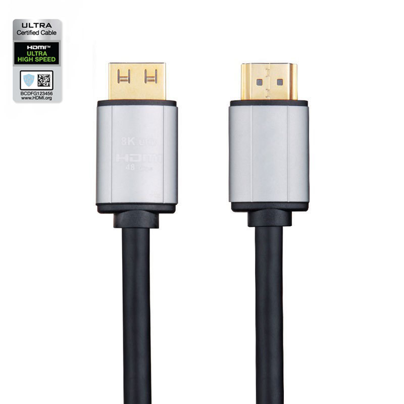 Certified Snug-Fit HDMI 2.1 Cable with Aluminum Shell - Durable and High-Performance for 8K@60Hz, 4K@120Hz, 48Gbps Bandwidth