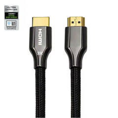 Certified HDMI 2.1 Cable with Zinc Alloy Connector & Nylon Sleeve - Ultra HD 8K@60Hz, 4K@120Hz, 48Gbps Bandwidth for Home Theater, Gaming, and Professional AV Systems
