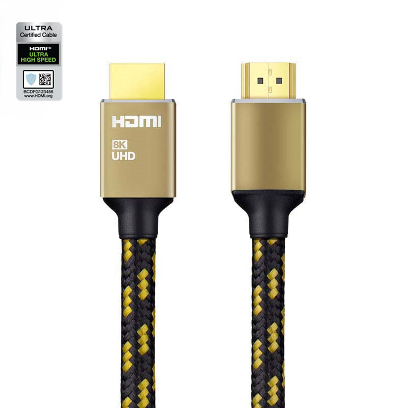 Certified HDMI 2.1 Cable with High-End Aluminum Shell - Ultra HD 8K@60Hz, 4K@120Hz, 48Gbps Bandwidth for Home Theater, Gaming, and Professional AV Systems