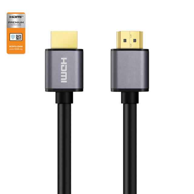 Premium Certified HDMI 2.0 Cable with Aluminum Shell - High-Speed 4K@60Hz, HDR, ARC Support, Small Head for Tight Spaces, Durable & Reliable for Home Theater, Gaming, and Professional AV Setups