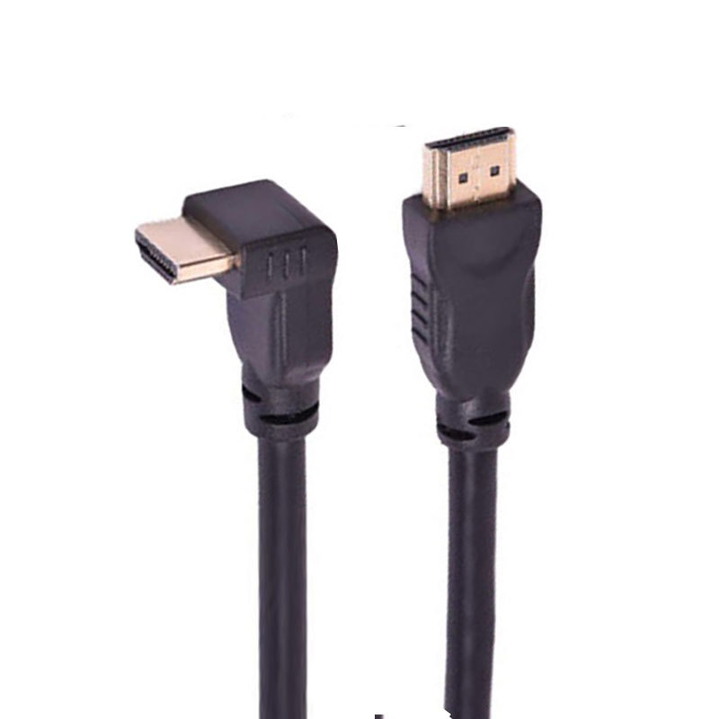 HDMI 2.0 Cable with 90-Degree Angled Molding Connector - High-Speed 4K@60Hz, HDR, ARC Support, Durable & Reliable for Home Theater, Gaming, and Professional AV Setups