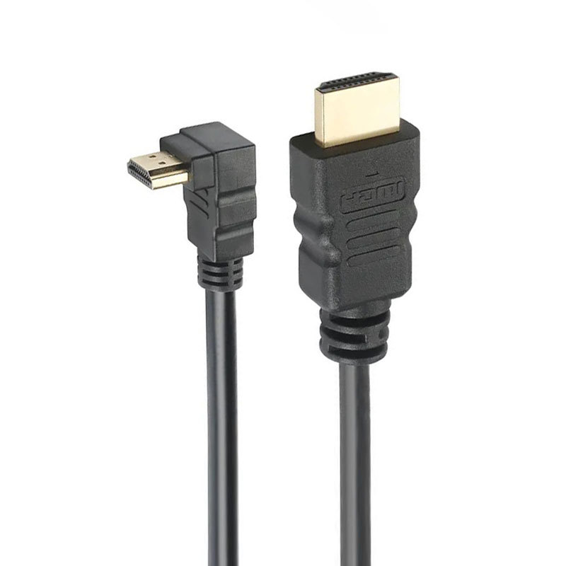 HDMI 2.0 Cable with 90-Degree Angled Molding Connector - High-Speed 4K@60Hz, HDR, ARC Support, Durable & Reliable for Home Theater, Gaming, and Professional AV Setups