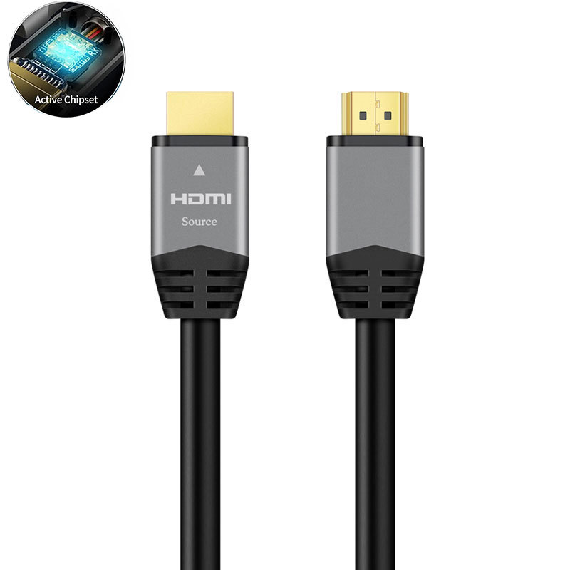Active HDMI 2.0 Cable with Aluminum Shell , for 10m-15m Transmission,Ultra HD 4K@60Hz 4:4:4, -  Chip-Enhanced Signal for Home Theater, Gaming, and Professional AV Systems