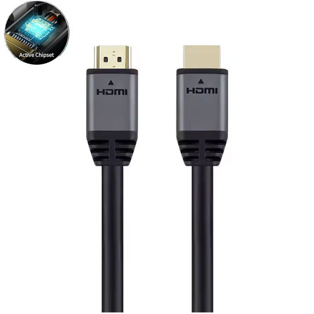 Active HDMI 2.0 Cable with Aluminum Shell .for 10-15m Long-Distance TransmissionUltra HD 4K@60Hz 4:4:4,, Chip-Enhanced Signal for Home Theater, Gaming, and Professional AV Systems