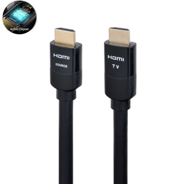 Active HDMI 2.0 Cable with Molding connector,  for 10m-15m Transmission,Ultra HD 4K@60Hz 4:4:4, -  Chip-Enhanced Signal for Home Theater, Gaming, and Professional AV Systems