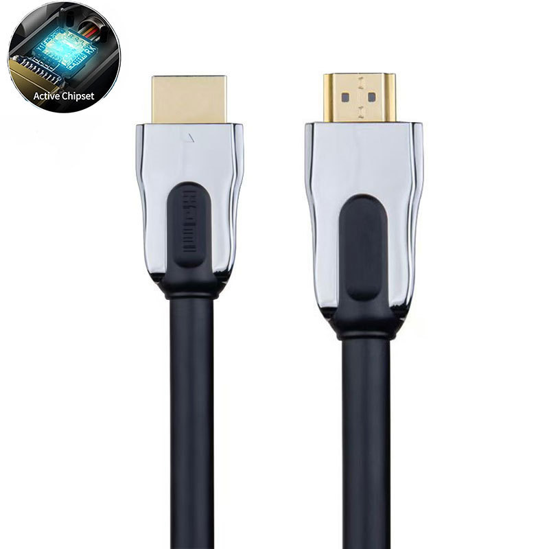 Active HDMI 2.0 Cable with Zinc alloy connector ,For 10-15m Long-Distance Transmission ,Ultra HD 4K@60Hz 4:4:4, , Chip-Enhanced Signal for Home Theater, Gaming, and Professional AV Systems