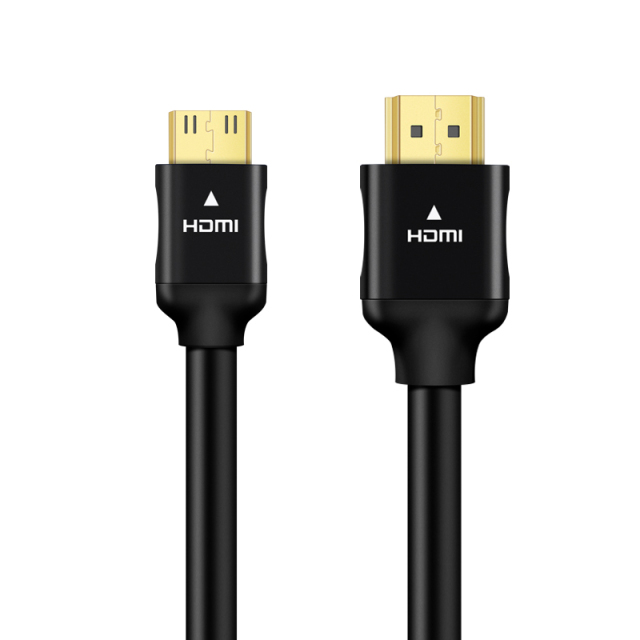 HDMI 2.0 Cable, HDMI to Mini HDMI with Aluminum Shell - Ultra HD 4K@60Hz, 18Gbps Bandwidth, Slim Design (OD4.8mm) for Cameras, Laptops, and Portable Devices
