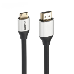 HDMI 2.0 Cable, HDMI to Mini HDMI with Aluminum Shell - Ultra HD 4K@60Hz, 18Gbps Bandwidth, Slim Design (OD4.8mm) for Cameras, Laptops, and Portable Devices