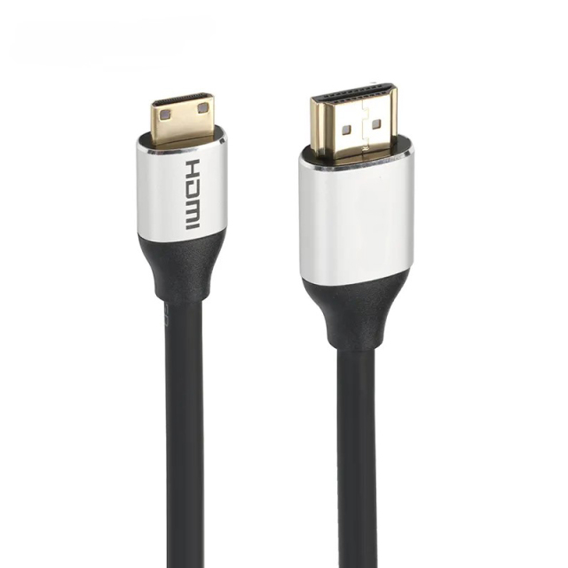 HDMI 2.0 Cable, HDMI to Mini HDMI with Aluminum Shell - Ultra HD 4K@60Hz, 18Gbps Bandwidth, Slim Design (OD4.8mm) for Cameras, Laptops, and Portable Devices