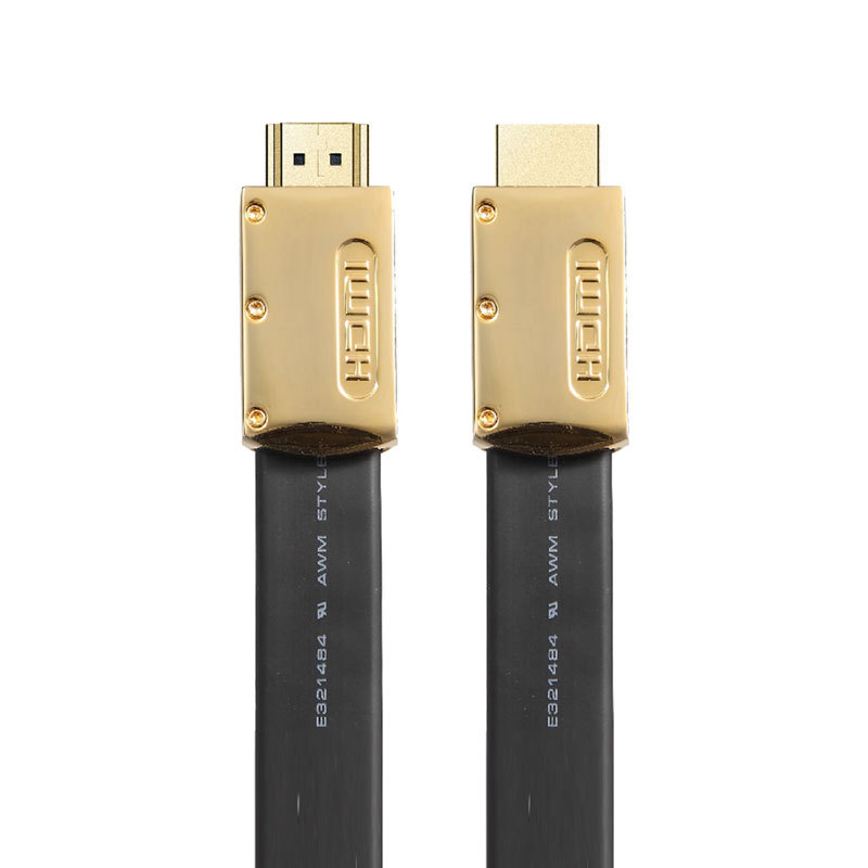 Flat HDMI 2.0 Cable with Zinc alloy Connector - High-Speed 4K@60Hz, HDR, ARC Support, Durable & Reliable for Home Theater, Gaming, and Professional AV Setups