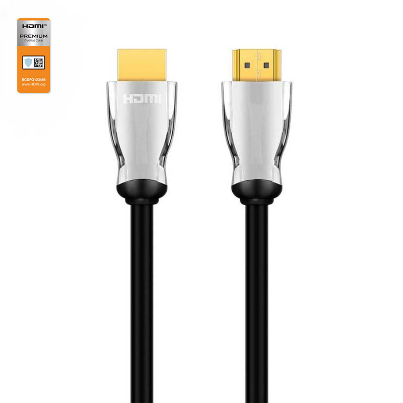 Premium Certified HDMI 2.0 Cable with Zinc alloy Connector & 24K Gold-Plated Plug - High-Speed 4K@60Hz, HDR, ARC Support, Durable & Reliable for Home Theater, Gaming, and Professional AV Setups