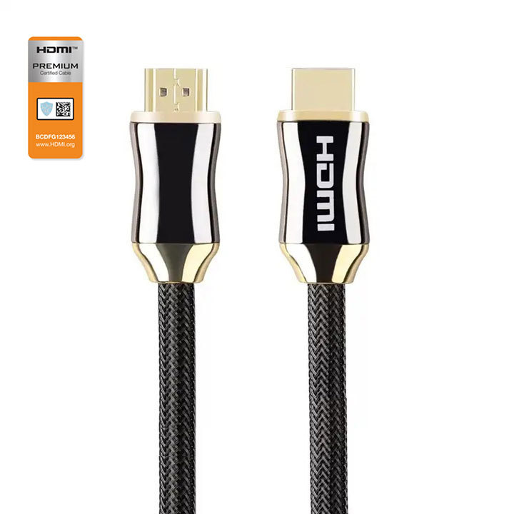 Premium Certified HDMI 2.0 Cable with Zinc Alloy Connector & Nylon Sleeve - High-Performance, Durable, and Reliable for 4K@60Hz, 1080p, HDR, and ARC Support