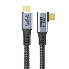 Entry Level USB4.0 Cable with Right Angle 90 Degree Connector – 40Gbps High-Speed Data Transfer, 240W Power Delivery, 8K @60Hz Video Output, Coaxial Cable, VL153 E-marker