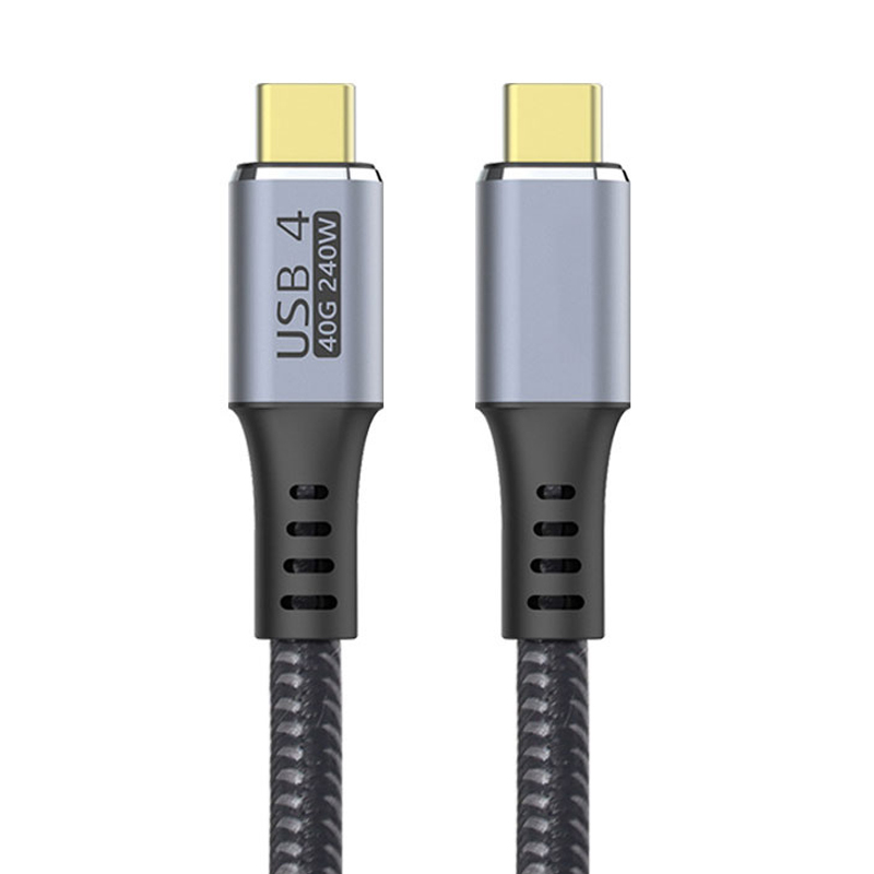 Entry Level USB4.0 Cable with Right Angle 90 Degree Connector – 40Gbps High-Speed Data Transfer, 240W Power Delivery, 8K @60Hz Video Output, Coaxial Cable, VL153 E-marker