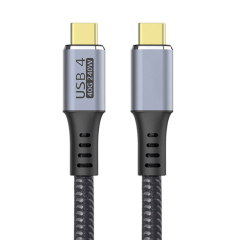 Entry Level USB4.0 Cable with Right Angle 90 Degree Connector – 40Gbps High-Speed Data Transfer, 240W Power Delivery, 8K @60Hz Video Output, Coaxial Cable, VL153 E-marker