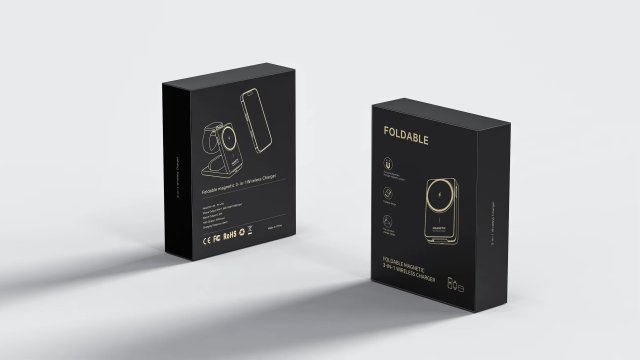 Qi2 Certified 15W Foldable Magnetic 3-in-1 Wireless Charger – Compact Charging Dock for iPhone, Apple Watch & AirPods