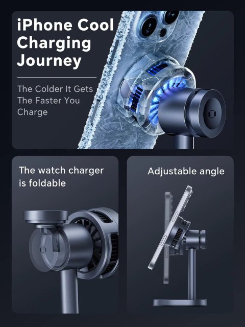 New arrival-Qi2 Certified 15W Magnetic 3-in-1 Wireless Charger with TEC Cooling – Fast MagSafe Charging for iPhone, Apple Watch & AirPods