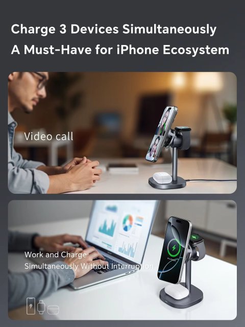 New arrival-Qi2 Certified 15W Magnetic 3-in-1 Wireless Charger with TEC Cooling – Fast MagSafe Charging for iPhone, Apple Watch & AirPods