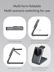 Qi2 Certified 15W Foldable Magnetic 3-in-1 Wireless Charger – Compact Charging Dock for iPhone, Apple Watch & AirPods