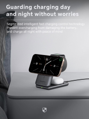 Qi2 Certified 15W Foldable Magnetic 3-in-1 Wireless Charger – Compact Charging Dock for iPhone, Apple Watch & AirPods