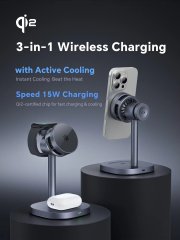 New arrival-Qi2 Certified 15W Magnetic 3-in-1 Wireless Charger with TEC Cooling – Fast MagSafe Charging for iPhone, Apple Watch & AirPods