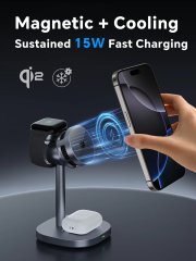 New arrival-Qi2 Certified 15W Magnetic 3-in-1 Wireless Charger with TEC Cooling – Fast MagSafe Charging for iPhone, Apple Watch & AirPods