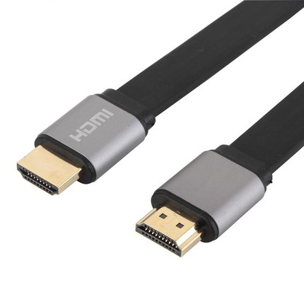 Flat HDMI 2.0 Cable with Aluminum Connector - High-Speed 4K@60Hz, HDR, ARC Support, Durable & Reliable for Home Theater, Gaming, and Professional AV Setups