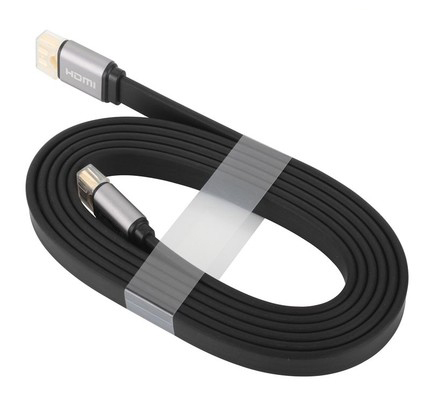 Flat HDMI 2.0 Cable with Aluminum Connector - High-Speed 4K@60Hz, HDR, ARC Support, Durable & Reliable for Home Theater, Gaming, and Professional AV Setups