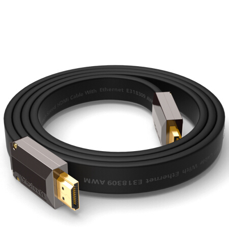 Flat HDMI 2.0 Cable with Zinc alloy Connector - High-Speed 4K@60Hz, HDR, ARC Support, Durable & Reliable for Home Theater, Gaming, and Professional AV Setups