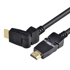 HDMI 2.0 Cable with 90 degree Swivel Connector connector - High-Speed 4K@60Hz, HDR, ARC Support, Durable & Reliable for Home Theater, Gaming, and Professional AV Setups
