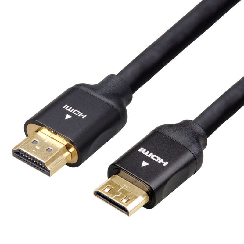 HDMI 2.0 Cable, HDMI to Mini HDMI with Aluminum Shell - Ultra HD 4K@60Hz, 18Gbps Bandwidth, Slim Design (OD4.8mm) for Cameras, Laptops, and Portable Devices