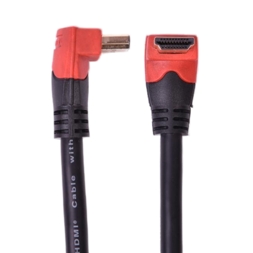 HDMI 2.0 Cable with 90-Degree Angled Molding Connector - High-Speed 4K@60Hz, HDR, ARC Support, Durable & Reliable for Home Theater, Gaming, and Professional AV Setups