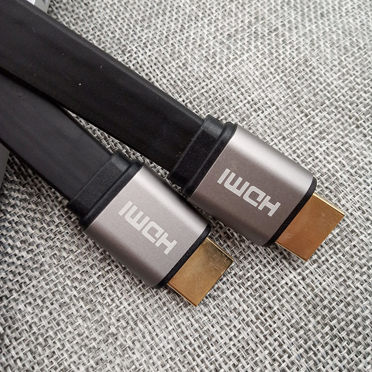 Flat HDMI 2.0 Cable with Aluminum Connector - High-Speed 4K@60Hz, HDR, ARC Support, Durable & Reliable for Home Theater, Gaming, and Professional AV Setups