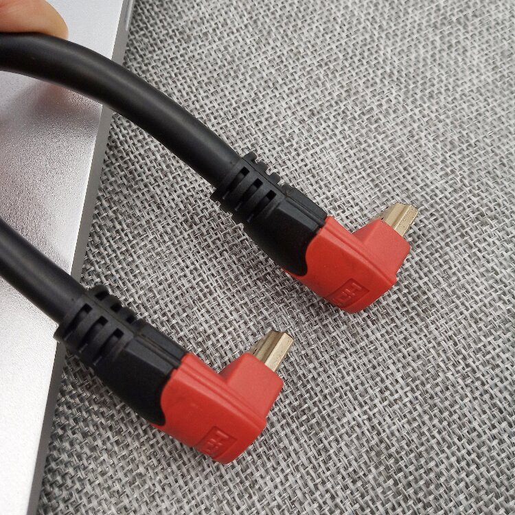 HDMI 2.0 Cable with 90-Degree Angled Molding Connector - High-Speed 4K@60Hz, HDR, ARC Support, Durable & Reliable for Home Theater, Gaming, and Professional AV Setups