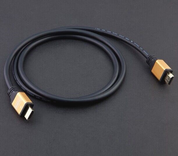 Premium Certified HDMI 2.0 Cable with Aluminum Shell - High-Speed 4K@60Hz, HDR, ARC Support, Small Head for Tight Spaces, Durable & Reliable for Home Theater, Gaming, and Professional AV Setups