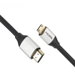 HDMI 2.0 Cable, HDMI to Mini HDMI with Aluminum Shell - Ultra HD 4K@60Hz, 18Gbps Bandwidth, Slim Design (OD4.8mm) for Cameras, Laptops, and Portable Devices