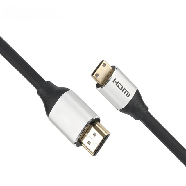 HDMI 2.0 Cable, HDMI to Mini HDMI with Aluminum Shell - Ultra HD 4K@60Hz, 18Gbps Bandwidth, Slim Design (OD4.8mm) for Cameras, Laptops, and Portable Devices