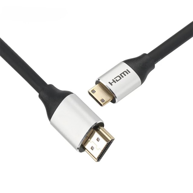 HDMI 2.0 Cable, HDMI to Mini HDMI with Aluminum Shell - Ultra HD 4K@60Hz, 18Gbps Bandwidth, Slim Design (OD4.8mm) for Cameras, Laptops, and Portable Devices