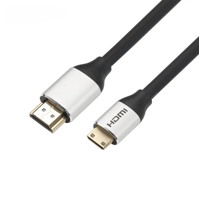 HDMI 2.0 Cable, HDMI to Mini HDMI with Aluminum Shell - Ultra HD 4K@60Hz, 18Gbps Bandwidth, Slim Design (OD4.8mm) for Cameras, Laptops, and Portable Devices