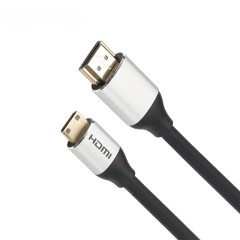 HDMI 2.0 Cable, HDMI to Mini HDMI with Aluminum Shell - Ultra HD 4K@60Hz, 18Gbps Bandwidth, Slim Design (OD4.8mm) for Cameras, Laptops, and Portable Devices