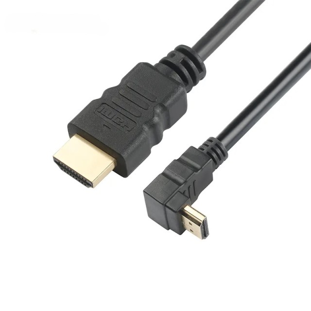 HDMI 2.0 Cable with 90-Degree Angled Molding Connector - High-Speed 4K@60Hz, HDR, ARC Support, Durable & Reliable for Home Theater, Gaming, and Professional AV Setups