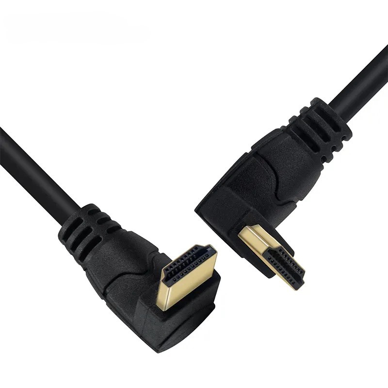 HDMI 2.0 Cable with 90-Degree Angled Molding Connector - High-Speed 4K@60Hz, HDR, ARC Support, Durable & Reliable for Home Theater, Gaming, and Professional AV Setups