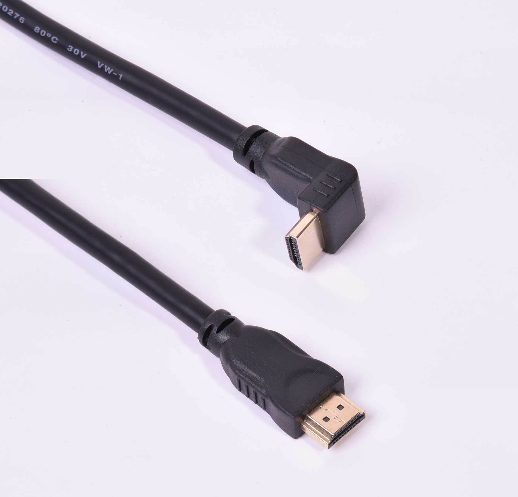 HDMI 2.0 Cable with 90-Degree Angled Molding Connector - High-Speed 4K@60Hz, HDR, ARC Support, Durable & Reliable for Home Theater, Gaming, and Professional AV Setups