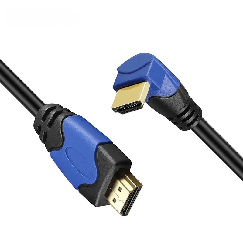 HDMI 2.0 Cable with 90-Degree Angled Double Molding Connector - High-Speed 4K@60Hz, HDR, ARC Support, Durable & Reliable for Home Theater, Gaming, and Professional AV Setups