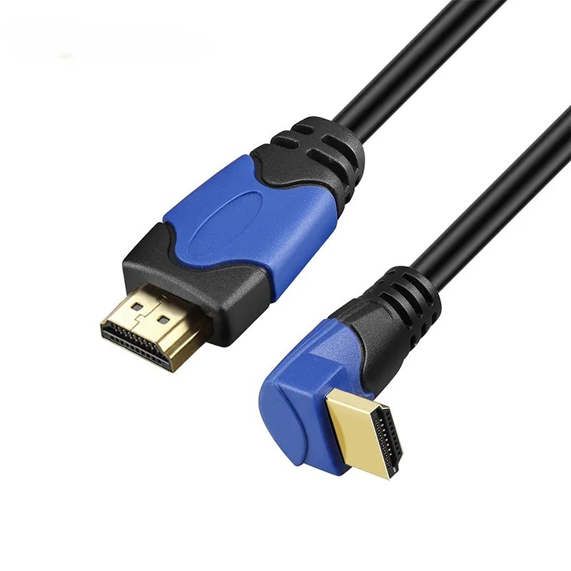 HDMI 2.0 Cable with 90-Degree Angled Double Molding Connector - High-Speed 4K@60Hz, HDR, ARC Support, Durable & Reliable for Home Theater, Gaming, and Professional AV Setups