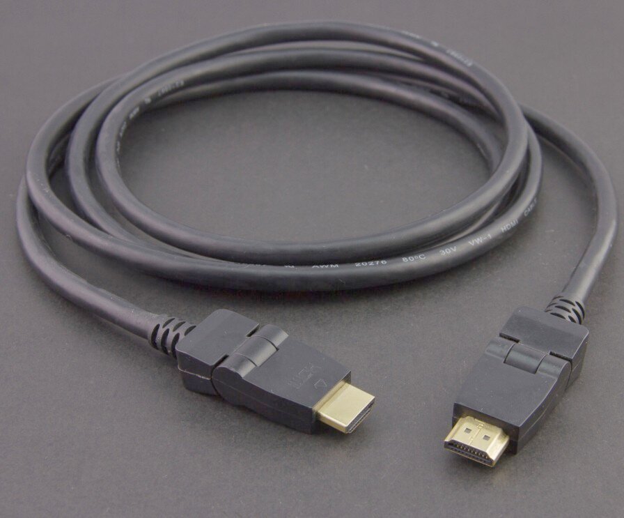 HDMI 2.0 Cable with 90 degree Swivel Connector connector - High-Speed 4K@60Hz, HDR, ARC Support, Durable & Reliable for Home Theater, Gaming, and Professional AV Setups