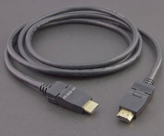 HDMI 2.0 Cable with 90 degree Swivel Connector connector - High-Speed 4K@60Hz, HDR, ARC Support, Durable & Reliable for Home Theater, Gaming, and Professional AV Setups